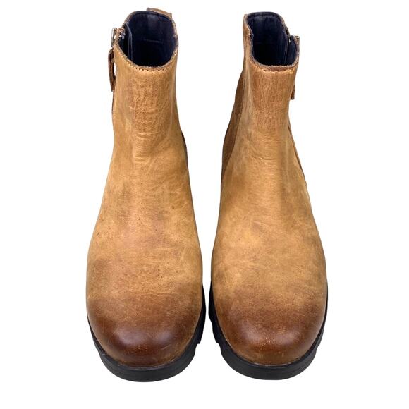 Sorel Women’s Emilie Brown Leather Zip Ankle Bootie Size US 5.5 - Picture 3 of 9